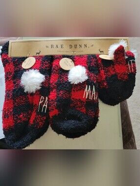 3/$30 Rae Dunn Family 3-Pack Papa Mama Little Bear Socks Set